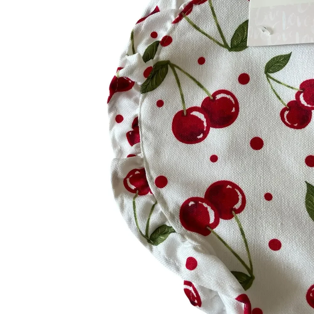 NEW Rachel Zoe VALENTINE’S Heart Shaped Red Cherry 15” Placemats Set of 4